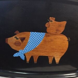 Vintage MCM Couroc of Monterey Pig Rooster